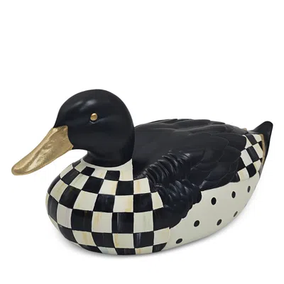 Mackenzie-childs Courtly Check Mallard Duck Figurine In Black