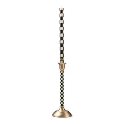 Mackenzie-childs Courtly Check Medium Candlestick In Black;white;gold