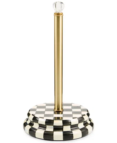 Mackenzie-childs Courtly Check Paper Towel Holder In Black