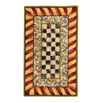 Mackenzie-childs Courtly Check® Red & Gold Rug In Black,red,gold