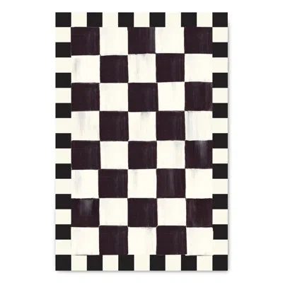Mackenzie-childs Courtly Checkered Washable Rug In Black;white