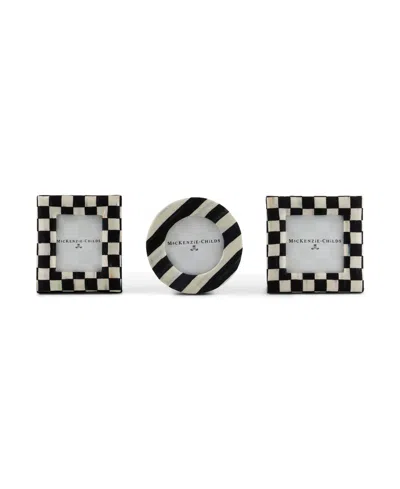 Mackenzie-childs Courtly Fabric Frames, Set Of 3 In Black