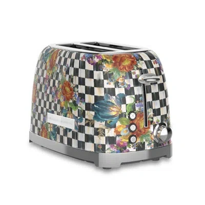 Mackenzie-childs Courtly Flower Market 2-slice Toaster In Blue;black;white