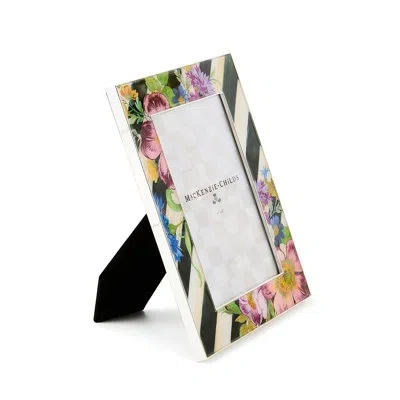 Mackenzie-childs Flower Market Silver Plated Frame In Black;green;pink