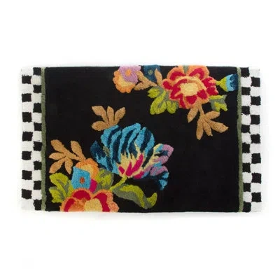 Mackenzie-childs Flower Market Standard Bath Rug In Black