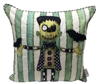 Mackenzie-childs Frankenstein Throw Pillow In Green;white;black