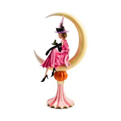 Mackenzie-childs Glam 'o' Ween Witch On Moon Figurine In Multi