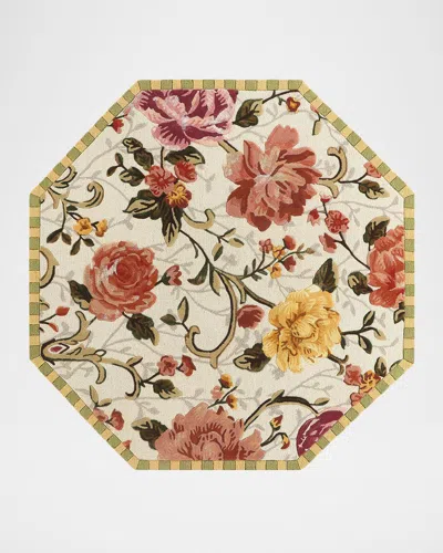 Mackenzie-childs Golden Peonies Rug, 6 & Apos; Octagon In Multi