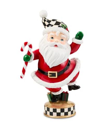 Mackenzie-childs Holiday Twinkly Toes Santa Figurine In Multi