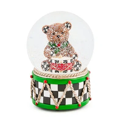 Mackenzie-childs Holly Bear Snow Globe In Brown;white;green