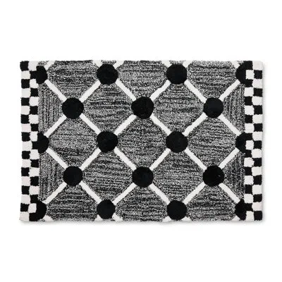 Mackenzie-childs Lattice & Dot Bath Rug In Black