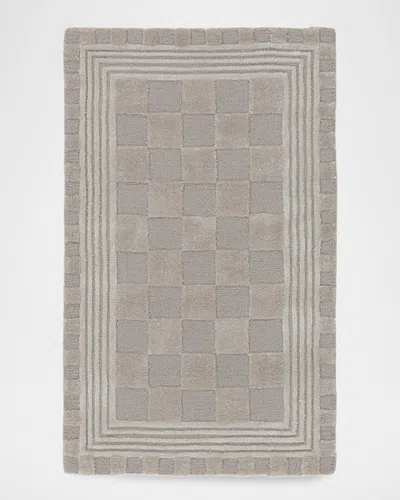 Mackenzie-childs Light Grey Tonal Check Rug, 2 & Apos; X 4 & Apos; In Gray