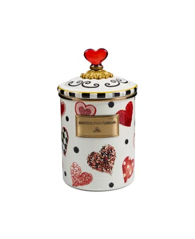 Mackenzie-childs Love Medium Canister In White