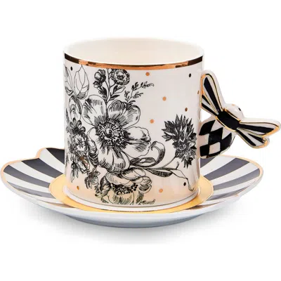 Mackenzie-childs Mackenzie Childs Bee Toile Cup & Saucer In Multi