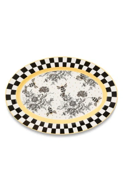 Mackenzie-childs Mackenzie Childs Bee Toile Oval Platter In Multi