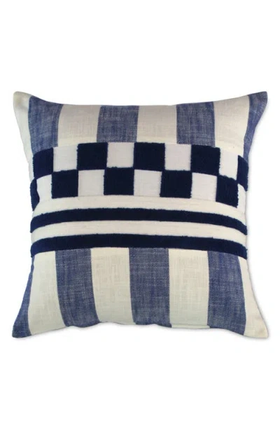 Mackenzie-childs Mackenzie Childs Checks & Stripes Throw Pillow In Blue