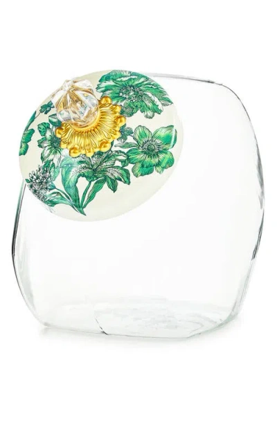 Mackenzie-childs Mackenzie Childs Cookie Jar With Emerald English Garden Lid In Multi
