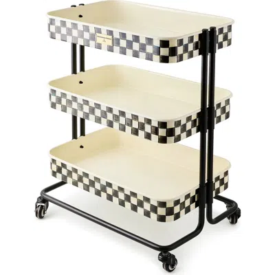Mackenzie-childs Mackenzie Childs Courtly Check 3-tier Kitchen Cart In Black
