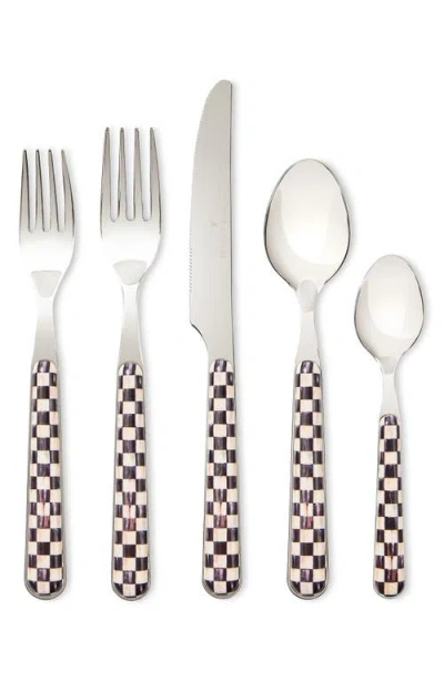Mackenzie-childs Mackenzie Childs Courtly Check Bistro 5-piece Place Setting In Black