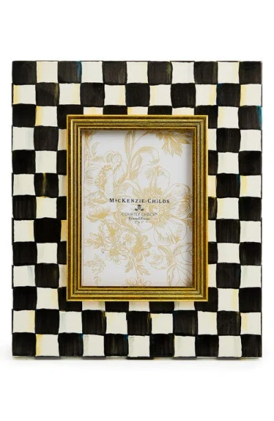 Mackenzie-childs Mackenzie Childs Courtly Check Enameled Steel 5 X 7-inch Picture Frame In Black