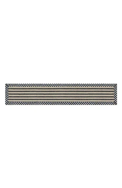 Mackenzie-childs Mackenzie Childs Courtly Check Herringbone Stripe Indoor Rug In Black