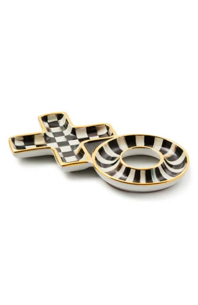 Mackenzie-childs Mackenzie Childs Courtly Check Xo Dish In Black