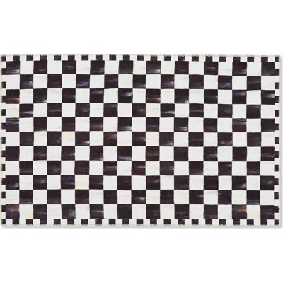 Mackenzie-childs Mackenzie Childs Courtly Checkered Machine Washable Rug In Black