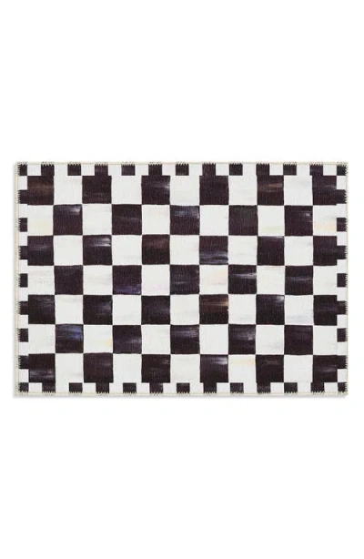 Mackenzie-childs Mackenzie Childs Courtly Checkered Machine Washable Rug In Black