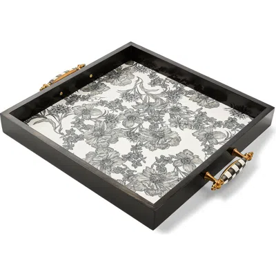 Mackenzie-childs Mackenzie Childs Courtly English Garden Serving Tray In Black