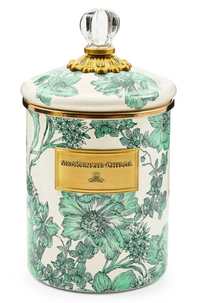 Mackenzie-childs Mackenzie Childs English Garden Medium Enameled Steel Canister In Green