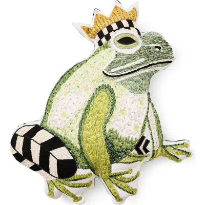 Mackenzie-childs Mackenzie Childs Frog Prince Shaped Throw Pillow In Multi