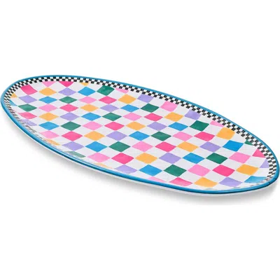 Mackenzie-childs Mackenzie Childs Jamboree Oval Melamine Platter In Multi