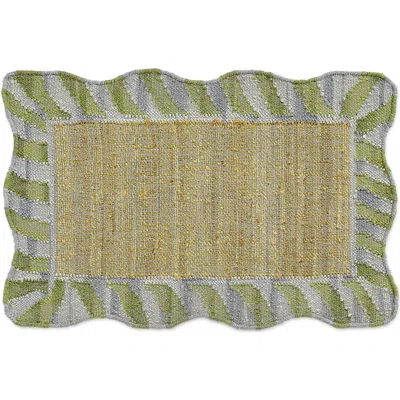 Mackenzie-childs Mackenzie Childs Jute Scalloped Rug In Green