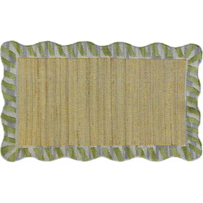 Mackenzie-childs Mackenzie Childs Jute Scalloped Rug In Green