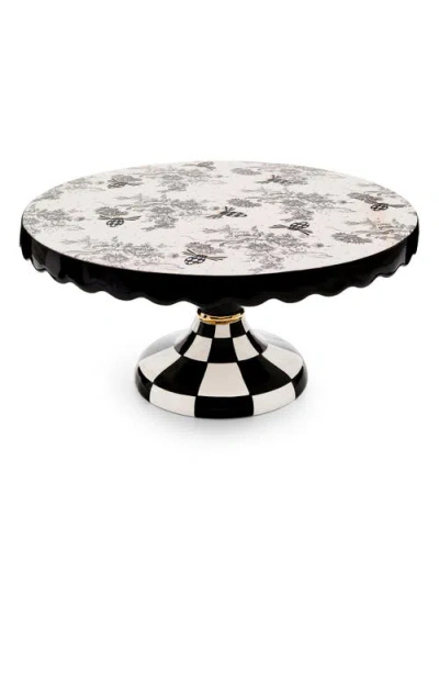 Mackenzie-childs Mackenzie Childs Large Bee Toile Porcelain Pedestal Platter In Multi