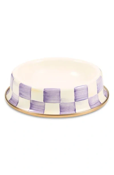 Mackenzie-childs Mackenzie Childs Large Courtly Check Pet Dish In Purple