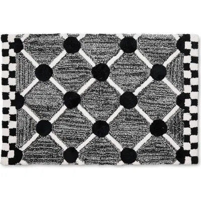 Mackenzie-childs Mackenzie Childs Lattice Dot Bath Rug In Black