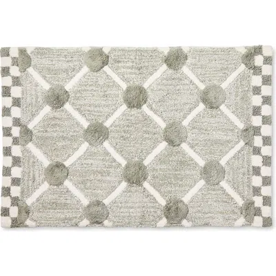 Mackenzie-childs Mackenzie Childs Lattice Dot Bath Rug In Gray