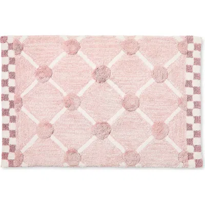 Mackenzie-childs Mackenzie Childs Lattice Dot Bath Rug In Pink