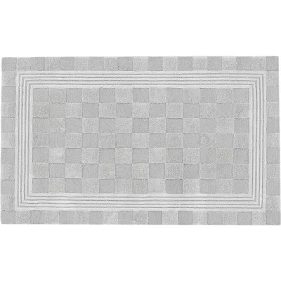Mackenzie-childs Mackenzie Childs Light Grey Tonal Check Rug In Gray