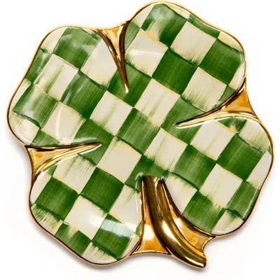 Mackenzie-childs Mackenzie Childs Lucky Check Clover Plate In Green