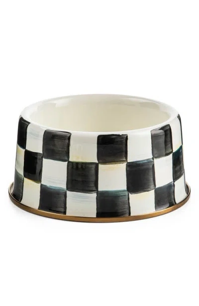 Mackenzie-childs Mackenzie Childs Medium Courtly Check Pet Dish In Black