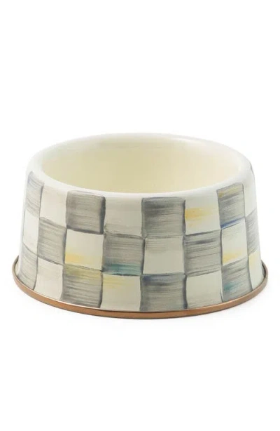 Mackenzie-childs Mackenzie Childs Medium Sterling Check Pet Dish In Blue