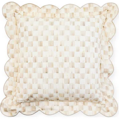 Mackenzie-childs Mackenzie Childs Mocha Check Reversible Scallop Accent Pillow In Neutral