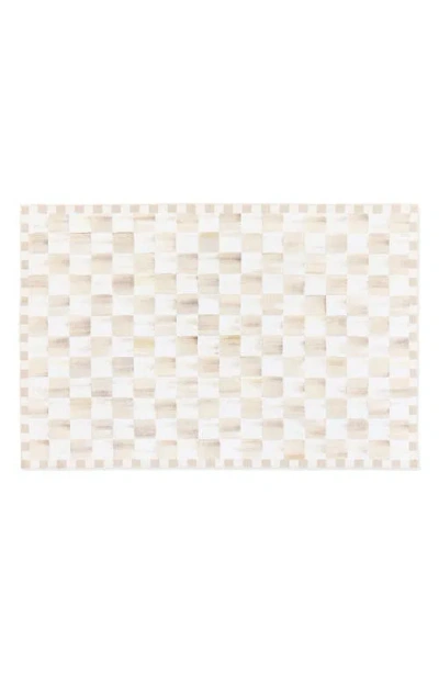 Mackenzie-childs Mackenzie Childs Mocha Checkerboard Machine Washable Rug In Neutral