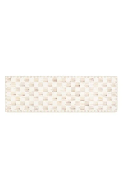 Mackenzie-childs Mackenzie Childs Mocha Checkerboard Machine Washable Runner Rug In Neutral