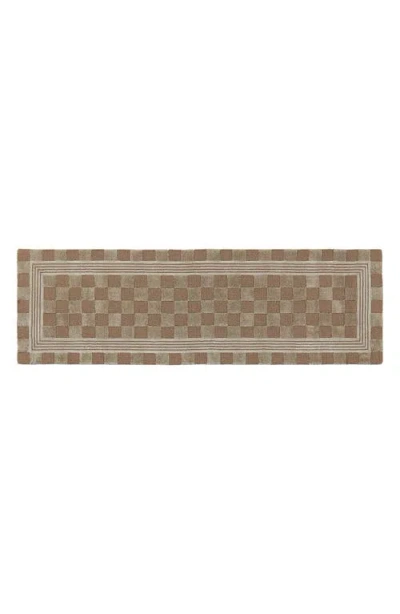 Mackenzie-childs Mackenzie Childs Mocha Tonal Check Rug In Brown