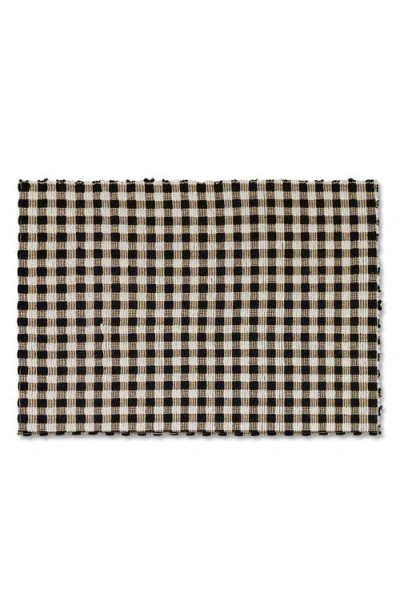 Mackenzie-childs Mackenzie Childs Natural Black & White Checked Rug