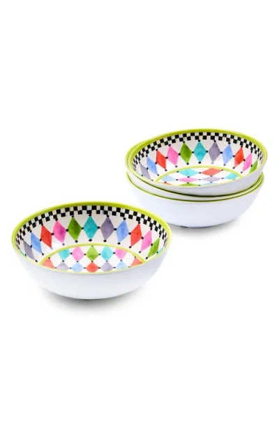 Mackenzie-childs Mackenzie Childs Palm Springs Set Of 4 Melamine Bowls In Multi