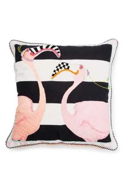 Mackenzie-childs Mackenzie Childs Patience Brewster Flamingo Accent Pillow In Multi
